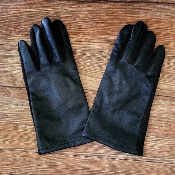 Adrienne Vittadini Black Leather Women's Gloves XL/L - Picture 1 of 3